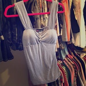 Vertical blue striped tank top